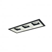 Nora NMIOT-13-B-FFF-30X-10-BMPW - Iolite MLS 3-Head Trim Kit, Black Flange, 3000K, 1000lm, Black/MPW Fixed Downlt. Trims