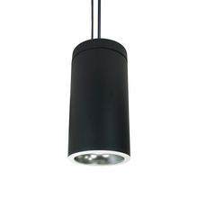 Nora NYLD2-6P10127DWB - 6" Cobalt Pendant Mount Cylinder, Black, 1000L, 2700K, Diffused/White Reflector, 120V Triac/ELV