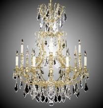 American Brass & Crystal CH7027-A-04G-ST - 8+4 Light Parisian Chandelier