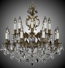 American Brass & Crystal CH9572-O-08G-ST - 8+8 Light Rosetta Chandelier