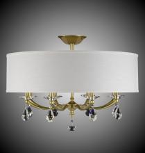 American Brass & Crystal FM5497-O-32G-36G-ST-HL - 32 inch Kensington Empire Drum Shade Flush Mount