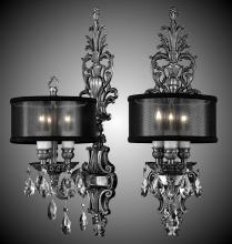 American Brass & Crystal WS9480-O-03G-ST-HL - 3 Light Shaded Extended Wall Sconce