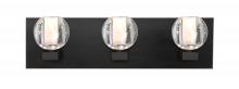 Besa Lighting 3WF-BOCABB-BK - Besa, Boca Vanity, Clear Bubble, Black Finish, 3x40W G9 Base