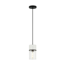 Matteo Lighting C39901MB - Marmor Matte Black + White Marble Pendant