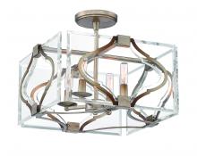 Minka Metropolitan N7764-683 - BRENTON COVE - 4 LIGHT SEMI FLUSH (CONVERTIBLE TO PENDANT)