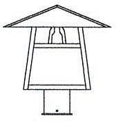 Arroyo Craftsman CP-12BGW-RB - 12" carmel post mount with bungalow overlay