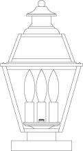 Arroyo Craftsman INC-8GRCLR-AC - 8" inverness column mount with glass roof
