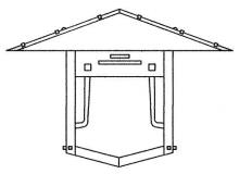 Arroyo Craftsman PDW-17GRC-BZ - 17" pagoda flush wall mount