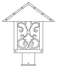 Arroyo Craftsman TRP-12ASRM-RC - 12" timber ridge post mount with ashbury  filigree