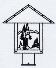 Arroyo Craftsman TRP-12MNCS-RB - 12" timber ridge post mount with mountain filigree