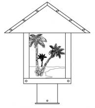 Arroyo Craftsman TRP-12PTM-RC - 12" timber ridge post mount with palm tree  filigree