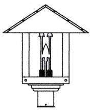 Arroyo Craftsman TRP-16ARAM-VP - 16" timber ridge post mount with arrow filigree